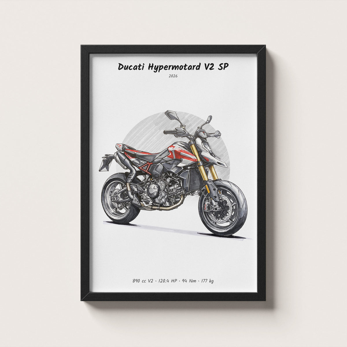 Ducati Hypermotard V2 SP 2026 Wall Art
