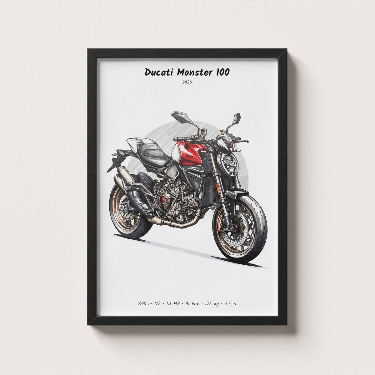Ducati Monster 100 2026 Wall Art
