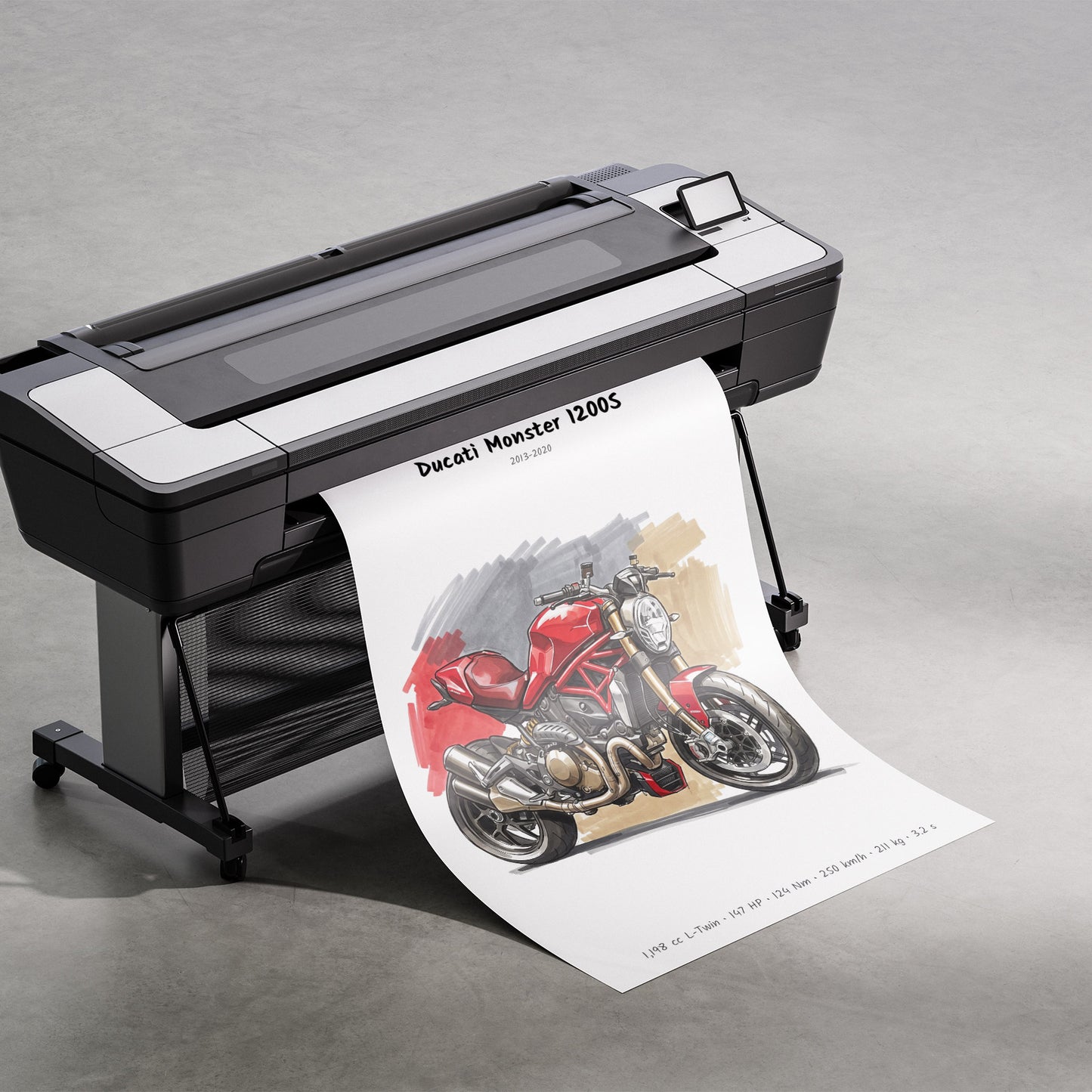 Ducati Monster 1200S Motorcycle Poster