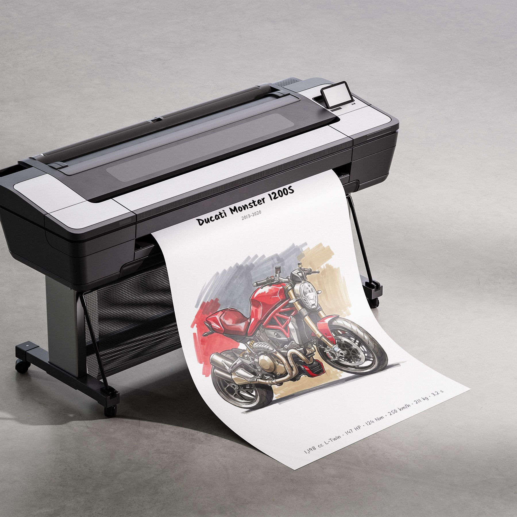 Ducati Monster 1200S Motorcycle Poster