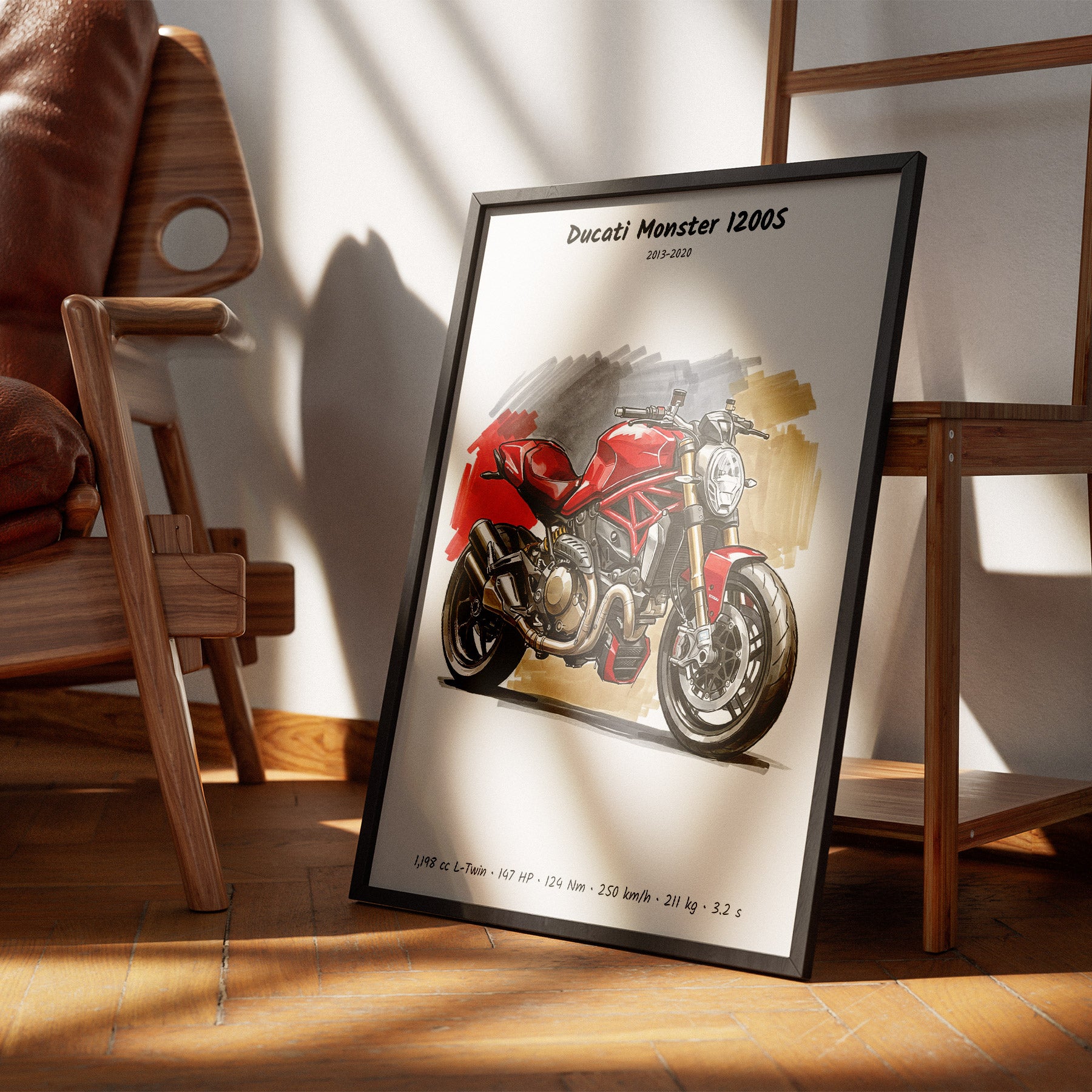 Ducati Monster 1200S Motorcycle Wall Art