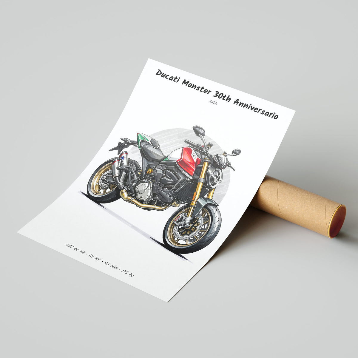 Ducati Monster 30th Anniversario 2024 Poster