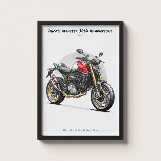 Ducati Monster 30th Anniversario 2024 Wall Art