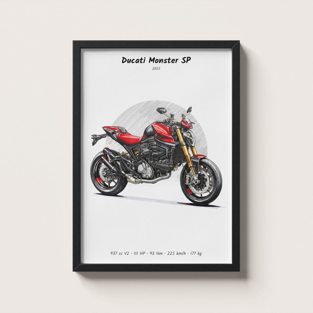 Ducati Monster SP 2025 Wall Art