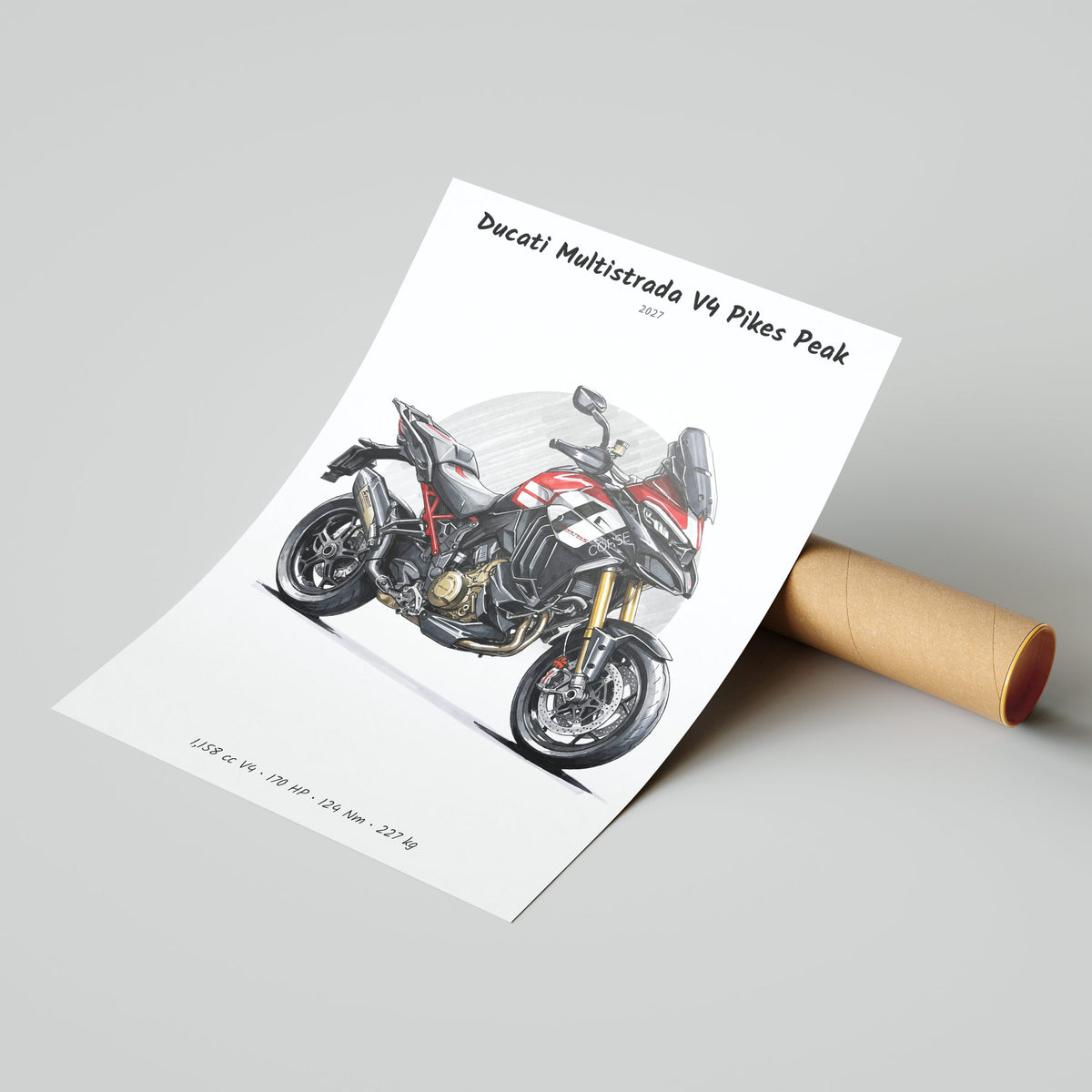 Ducati Multistrada V4 Pikes Peak 2027 Poster
