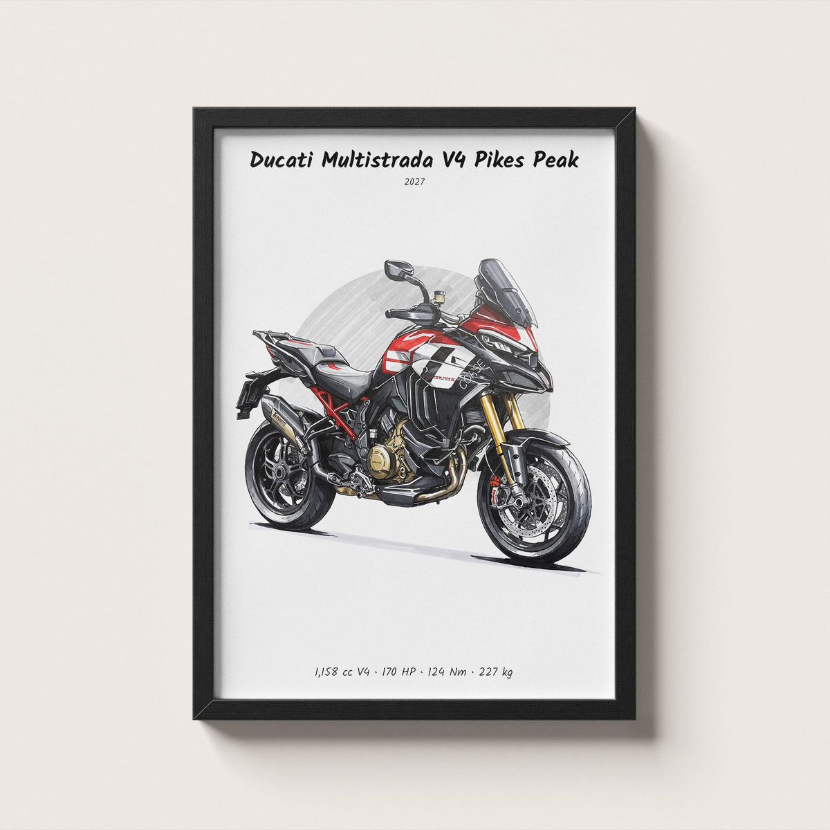 Ducati Multistrada V4 Pikes Peak 2027 Wall Art