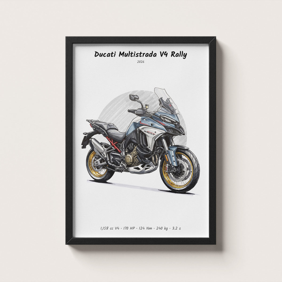 Ducati Multistrada V4 Rally 2026 Wall Art