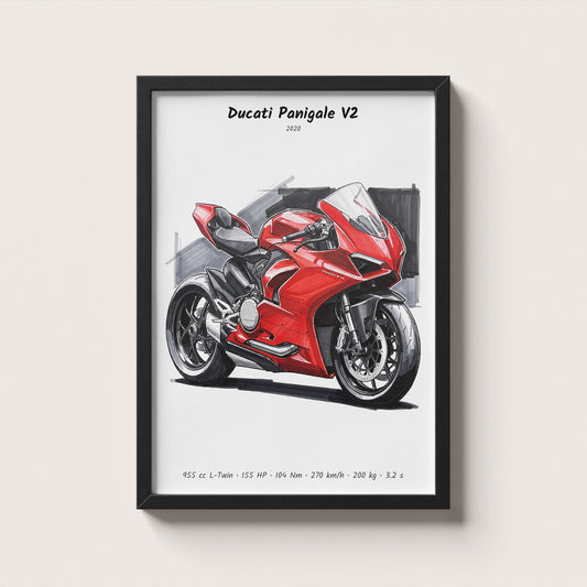 Ducati Panigale V2 2020 Motorcycle Art Print