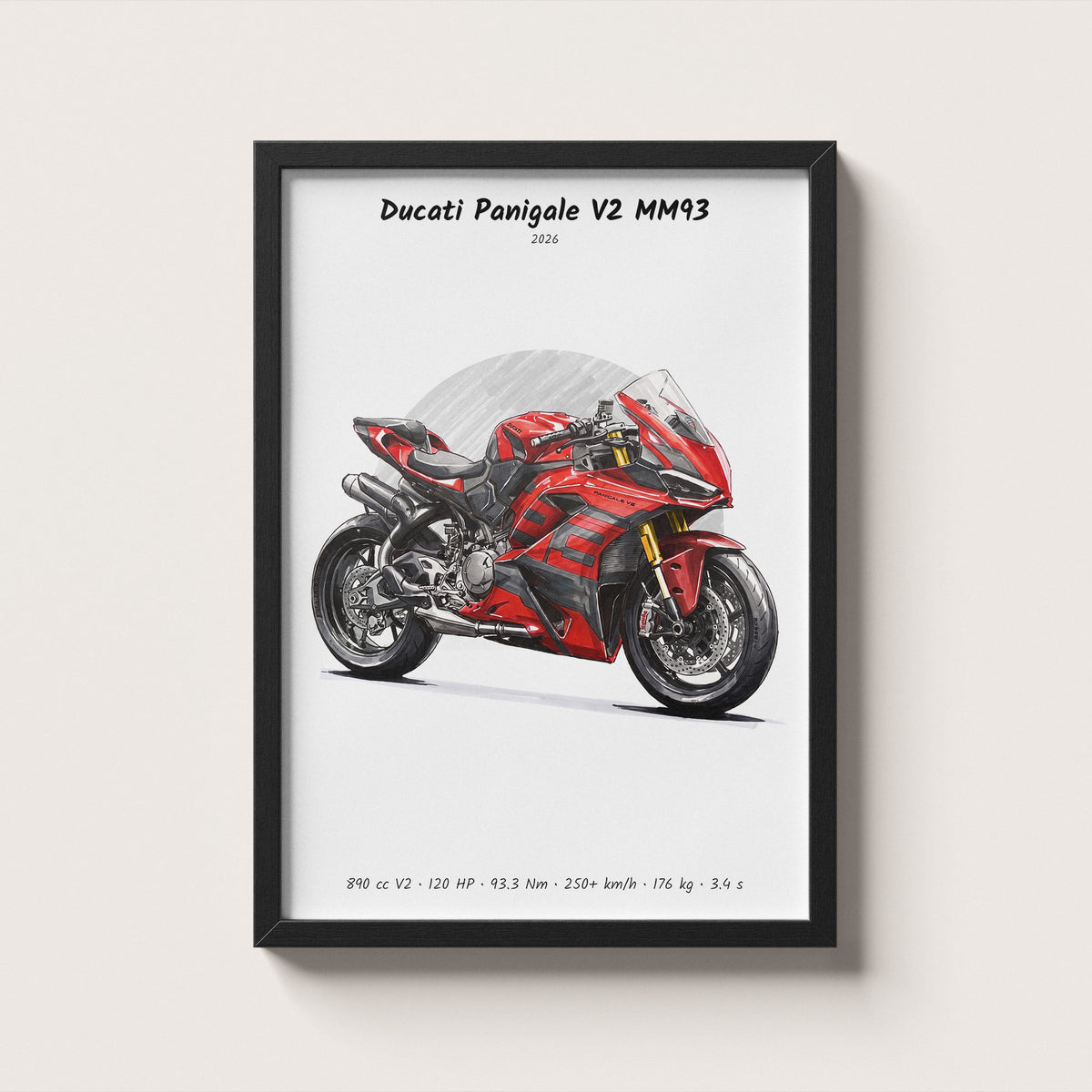 Ducati Panigale V2 MM93 2026 Wall Art