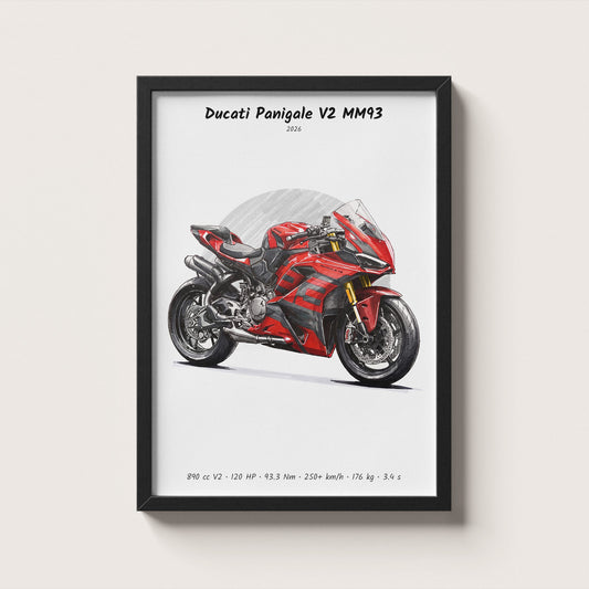 Ducati Panigale V2 MM93 2026 Wall Art