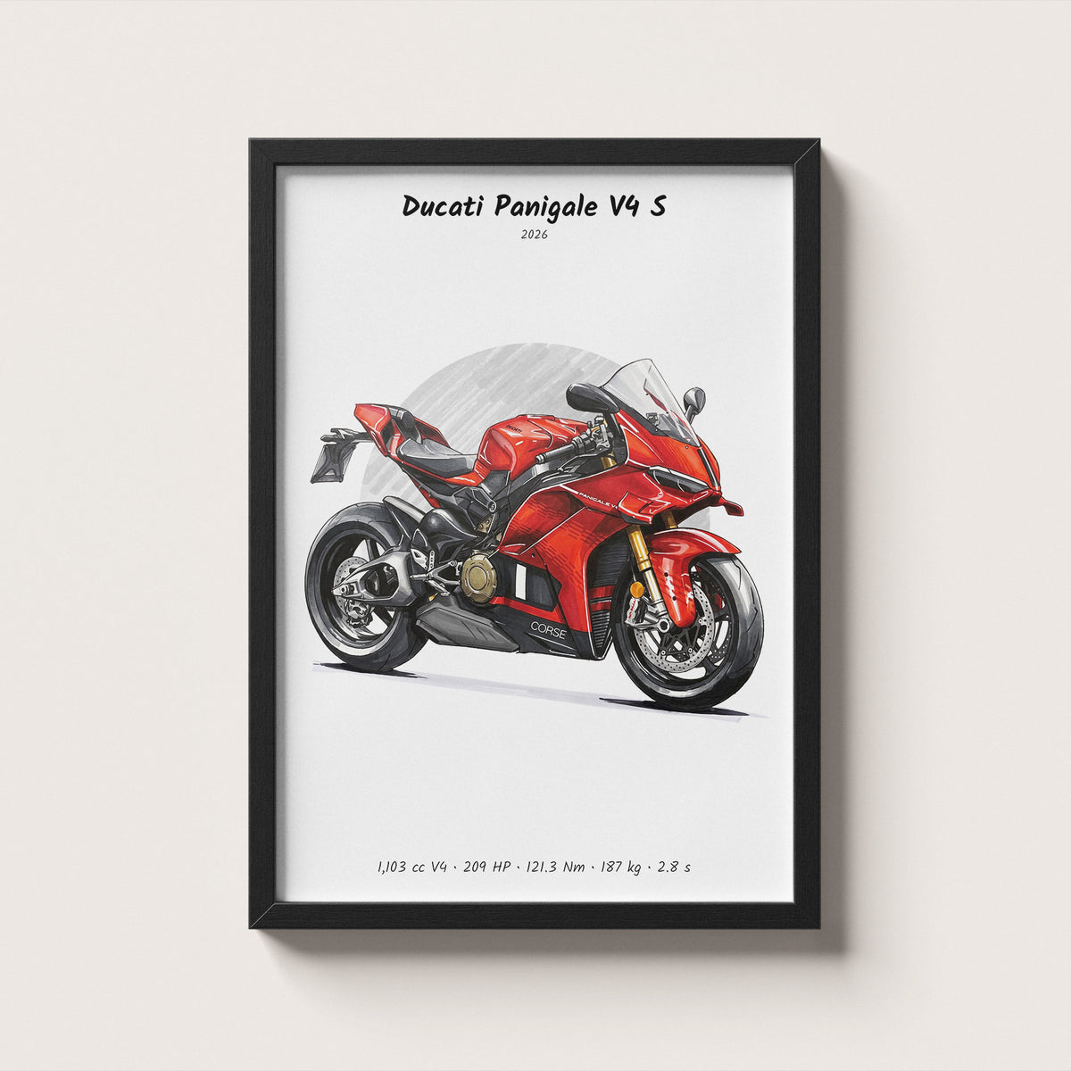 Ducati Panigale V4 S 2026 Wall Art