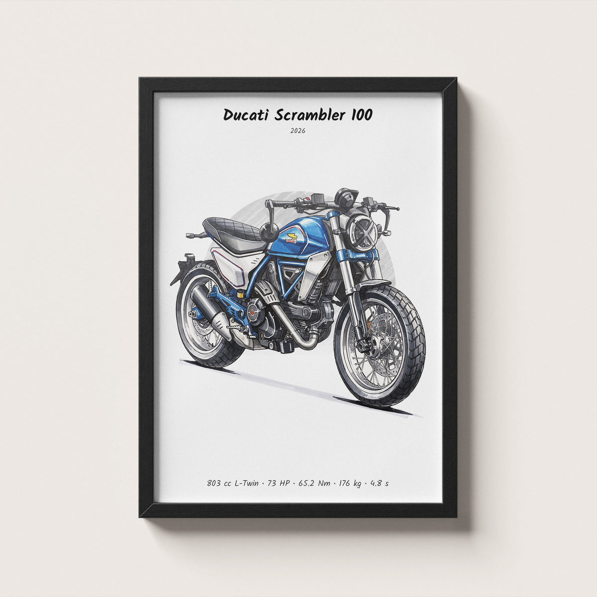 Ducati Scrambler 100 2026 Wall Art