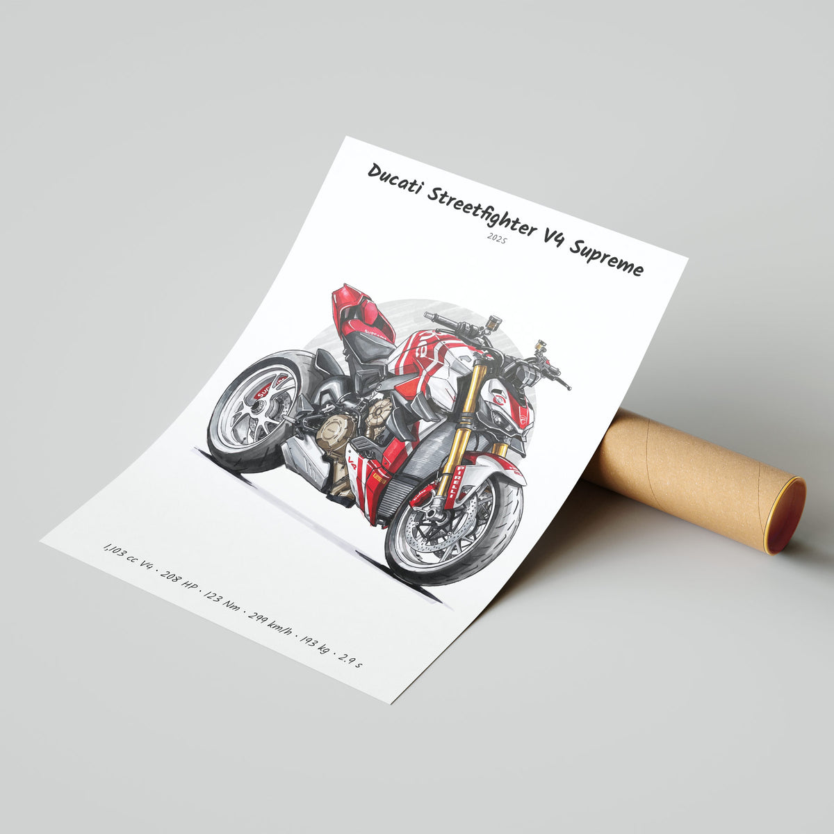 Ducati Streetfighter V4 Supreme 2025 Poster