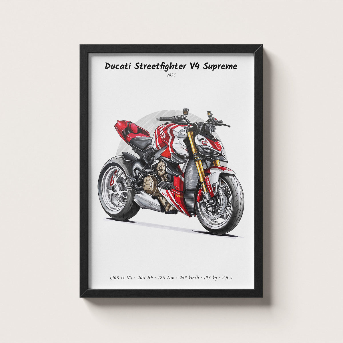 Ducati Streetfighter V4 Supreme 2025 Wall Art