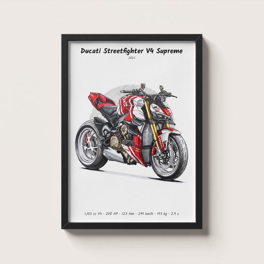 Ducati Streetfighter V4 Supreme 2025 Wall Art