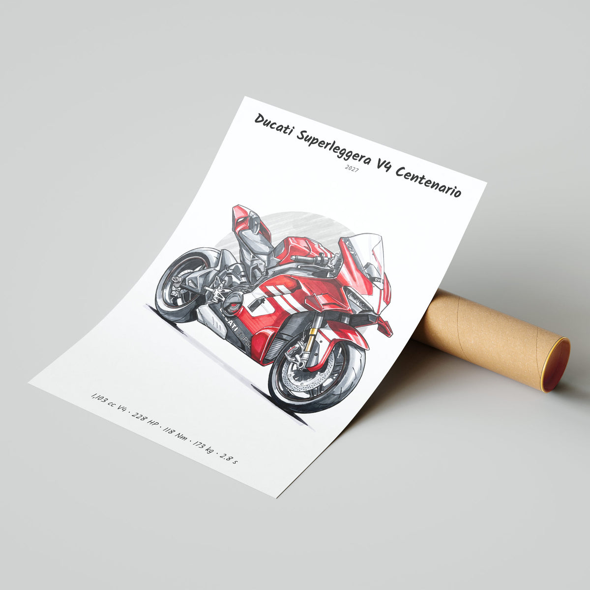 Ducati Superleggera V4 Centenario 2027 Poster