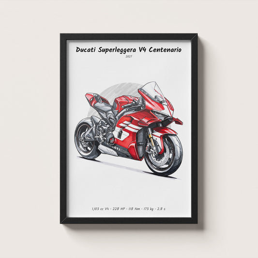 Ducati Superleggera V4 Centenario 2027 Wall Art