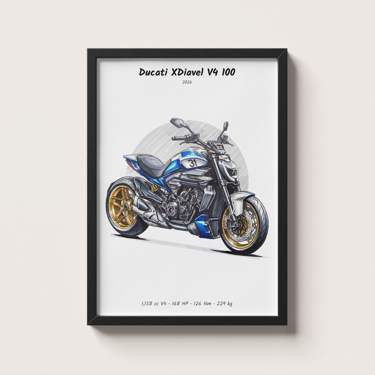Ducati XDiavel V4 100 2026 Wall Art