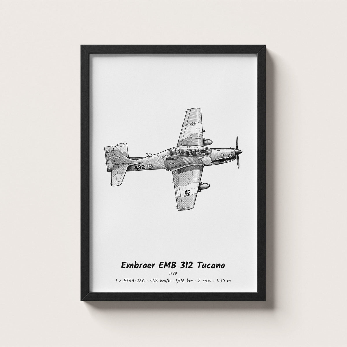 Embraer EMB 312 Tucano Wall Art