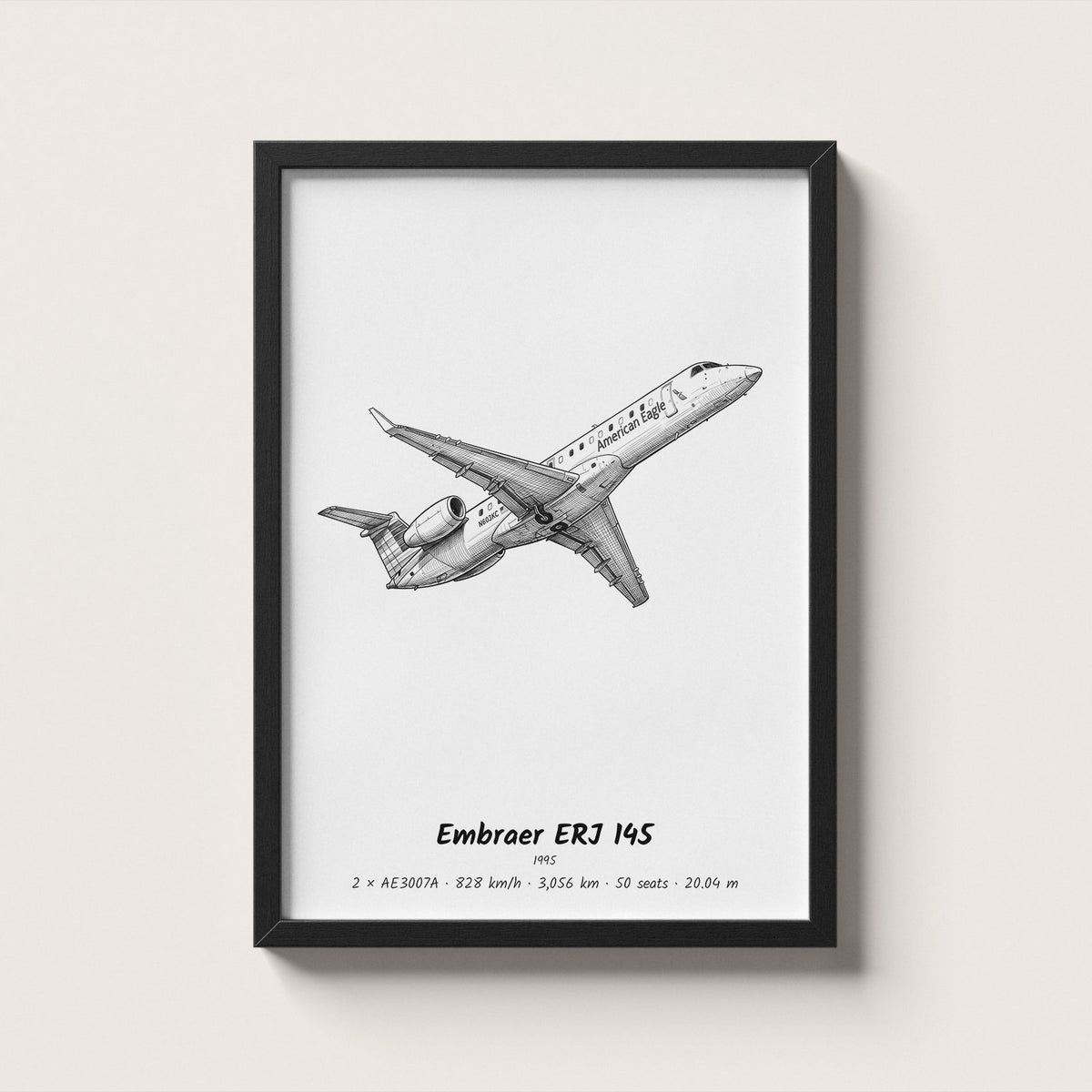 Embraer ERJ 145 Airliner Wall Art
