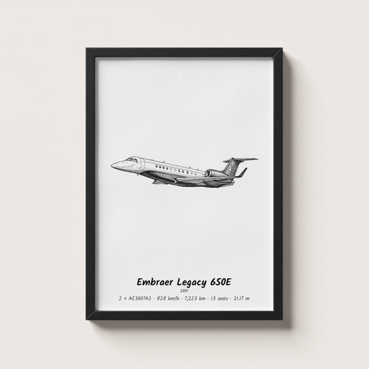 Embraer Legacy 650E Wall Art
