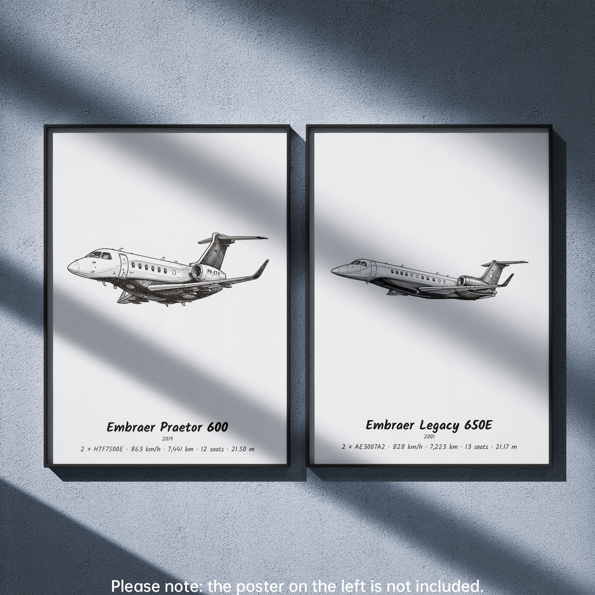 Embraer Legacy 650E Wall Art Paired with Embraer Praetor 600