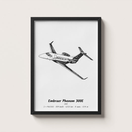 Embraer Phenom 300E Wall Art