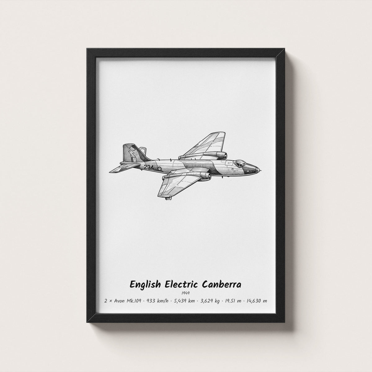English Electric Canberra Wall Art
