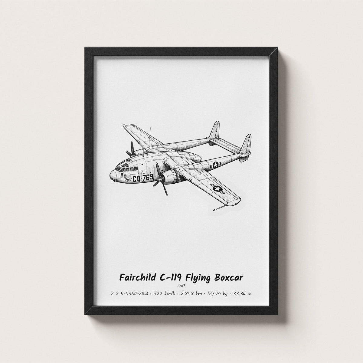Fairchild C-119 Flying Boxcar Wall Art