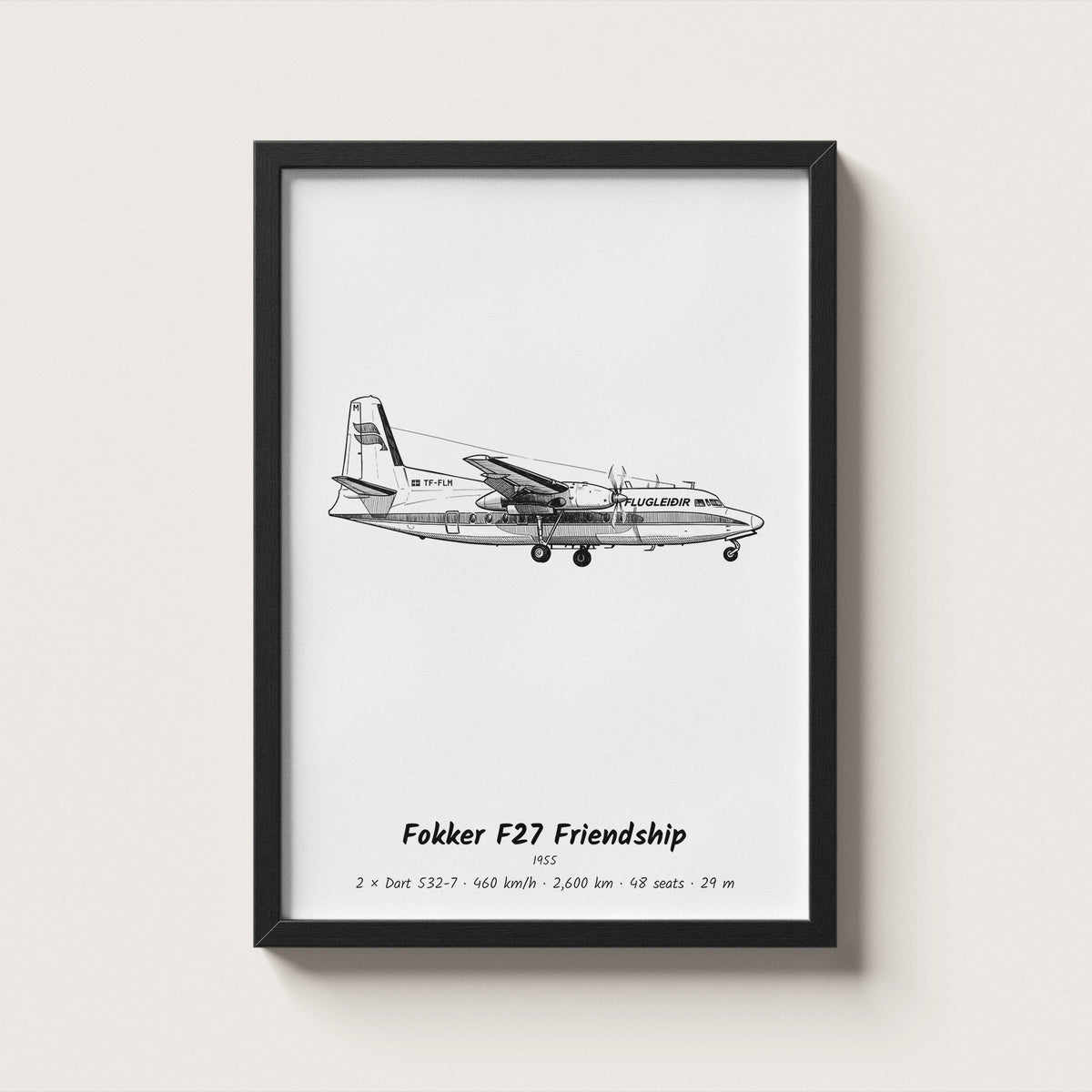 Fokker F27 Friendship Airliner Wall Art