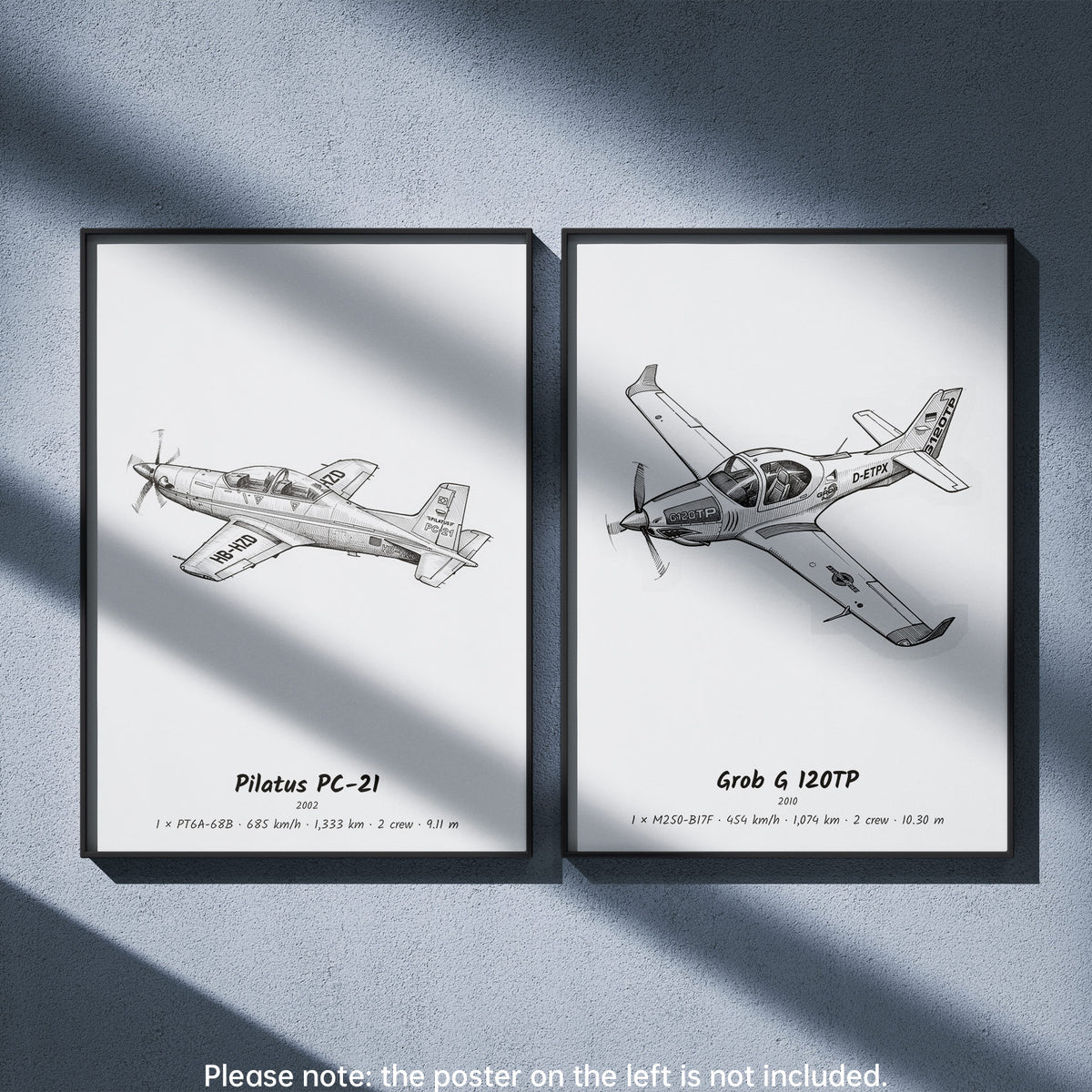 Grob G 120TP Wall Art Paired with Pilatus PC-21