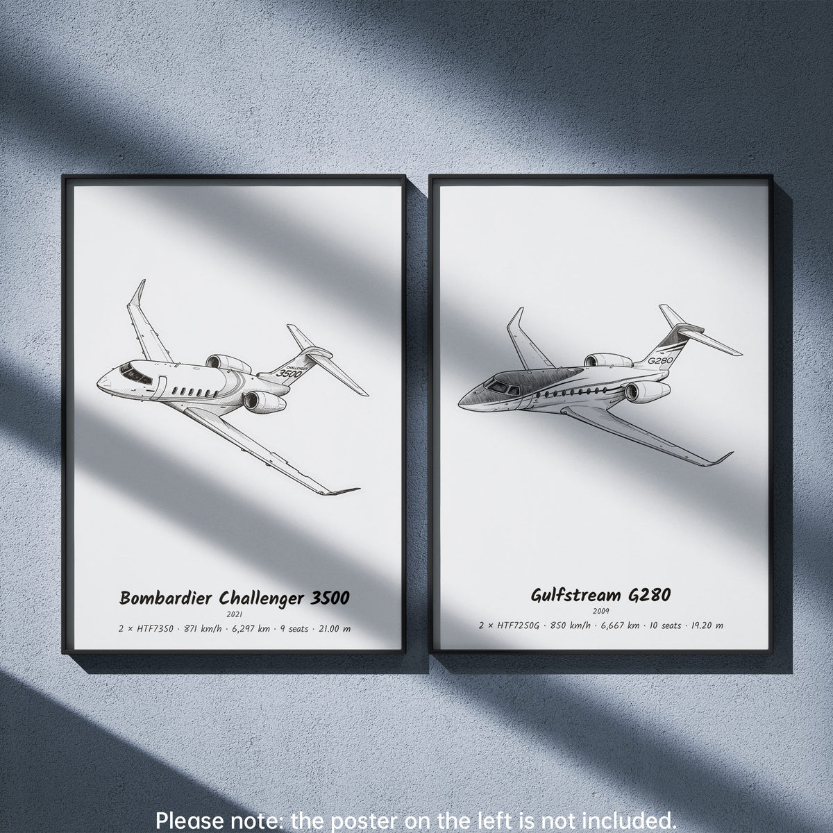 Gulfstream G280 Wall Art Paired with Bombardier Challenger 3500