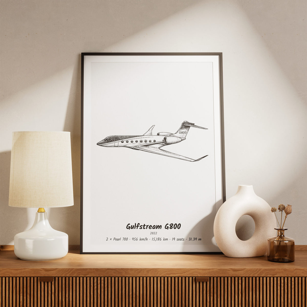Framed G800 Print on a Shelf