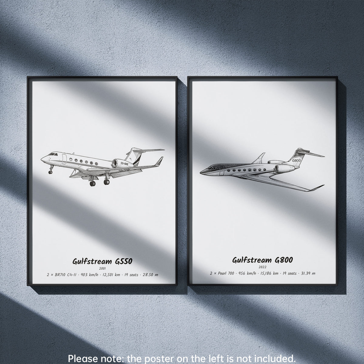 Gulfstream G800 Wall Art Paired with Gulfstream G550