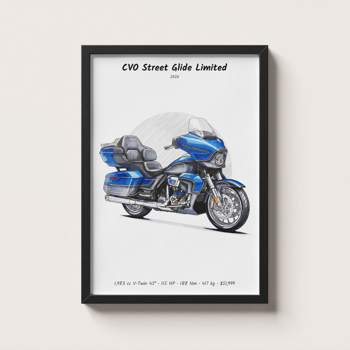 Harley-Davidson CVO Street Glide Limited 2026 Wall Art
