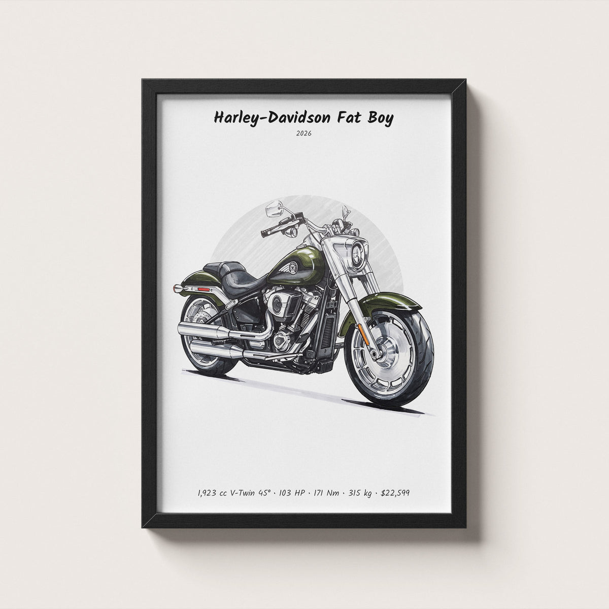 Harley-Davidson Fat Boy 2026 Wall Art