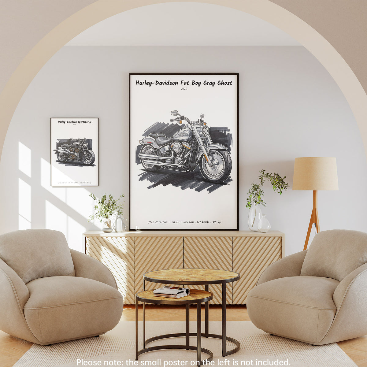 Harley-Davidson Fat Boy Gray Ghost Wall Art