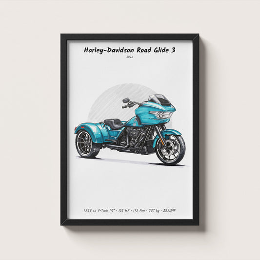 Harley-Davidson Road Glide 3 2026 Wall Art