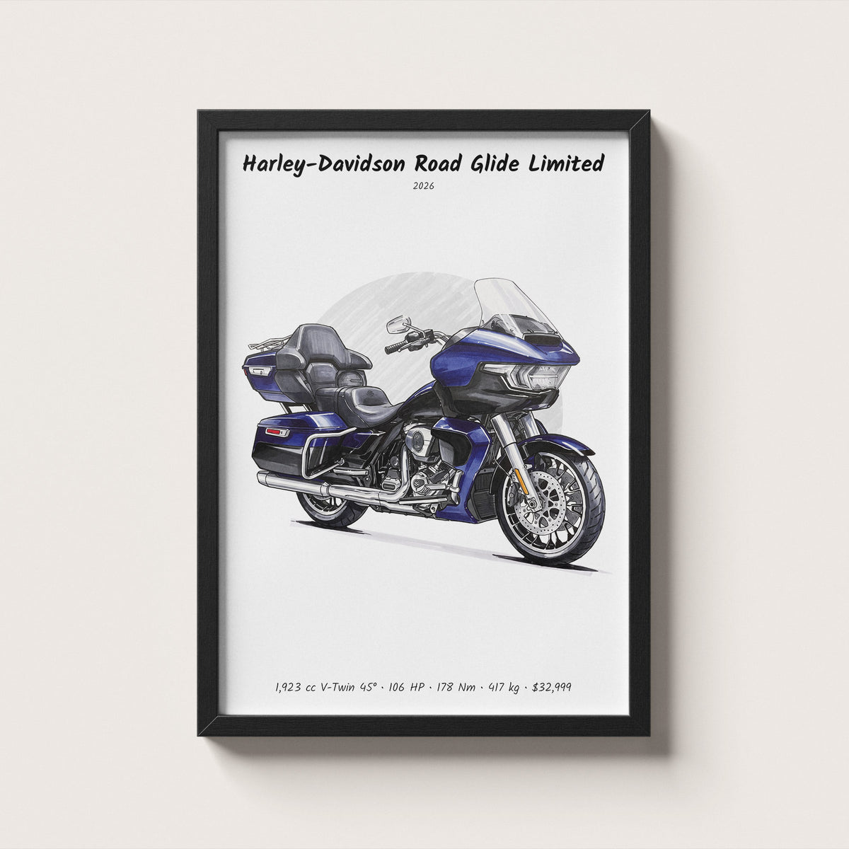Harley-Davidson Road Glide Limited 2026 Wall Art