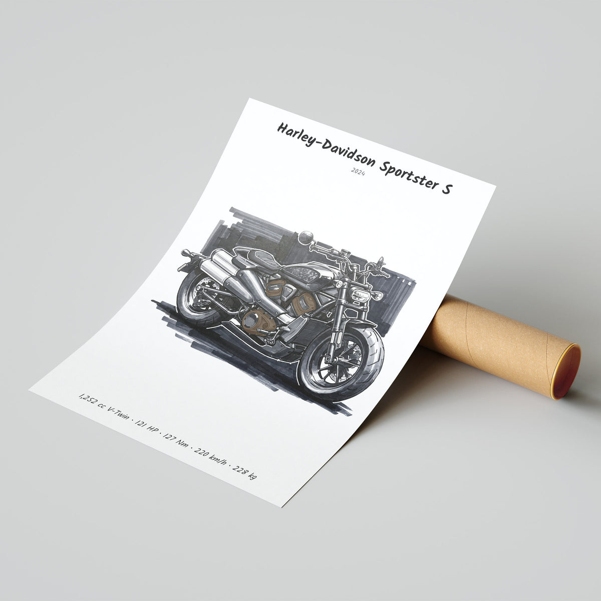 Harley-Davidson Sportster S Motorcycle Poster