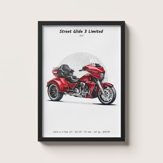 Harley-Davidson Street Glide 3 Limited 2026 Wall Art