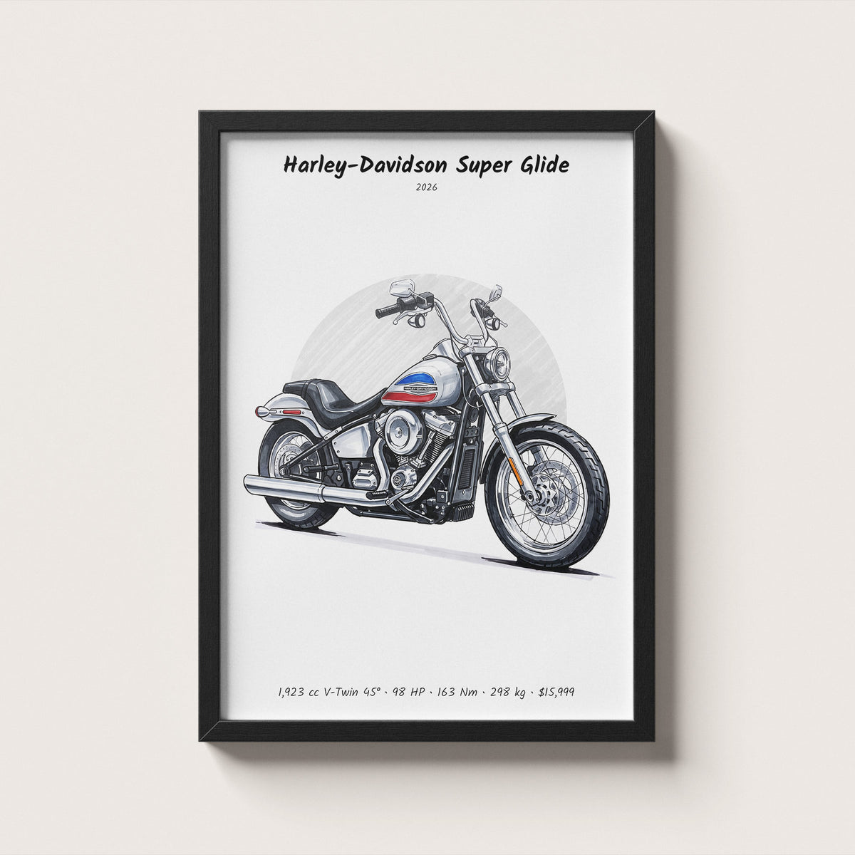Harley-Davidson Super Glide 2026 Wall Art