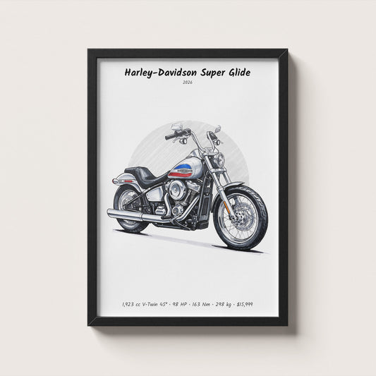 Harley-Davidson Super Glide 2026 Wall Art
