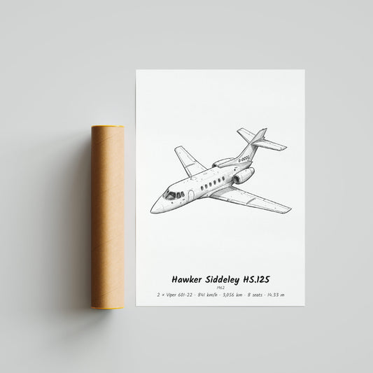 Hawker Siddeley HS.125 Poster Print