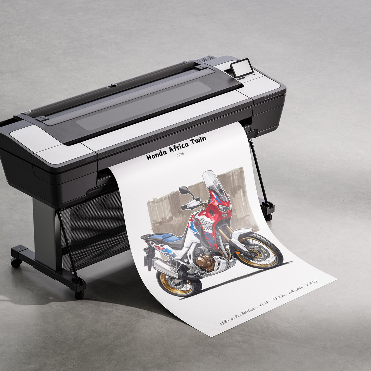 Honda Africa Twin 2026 Minimalist Motorcycle Poster