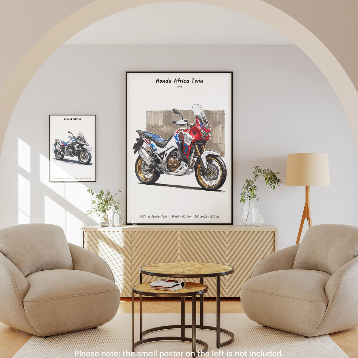 Honda Africa Twin 2026 Minimalist Motorcycle Wall Art