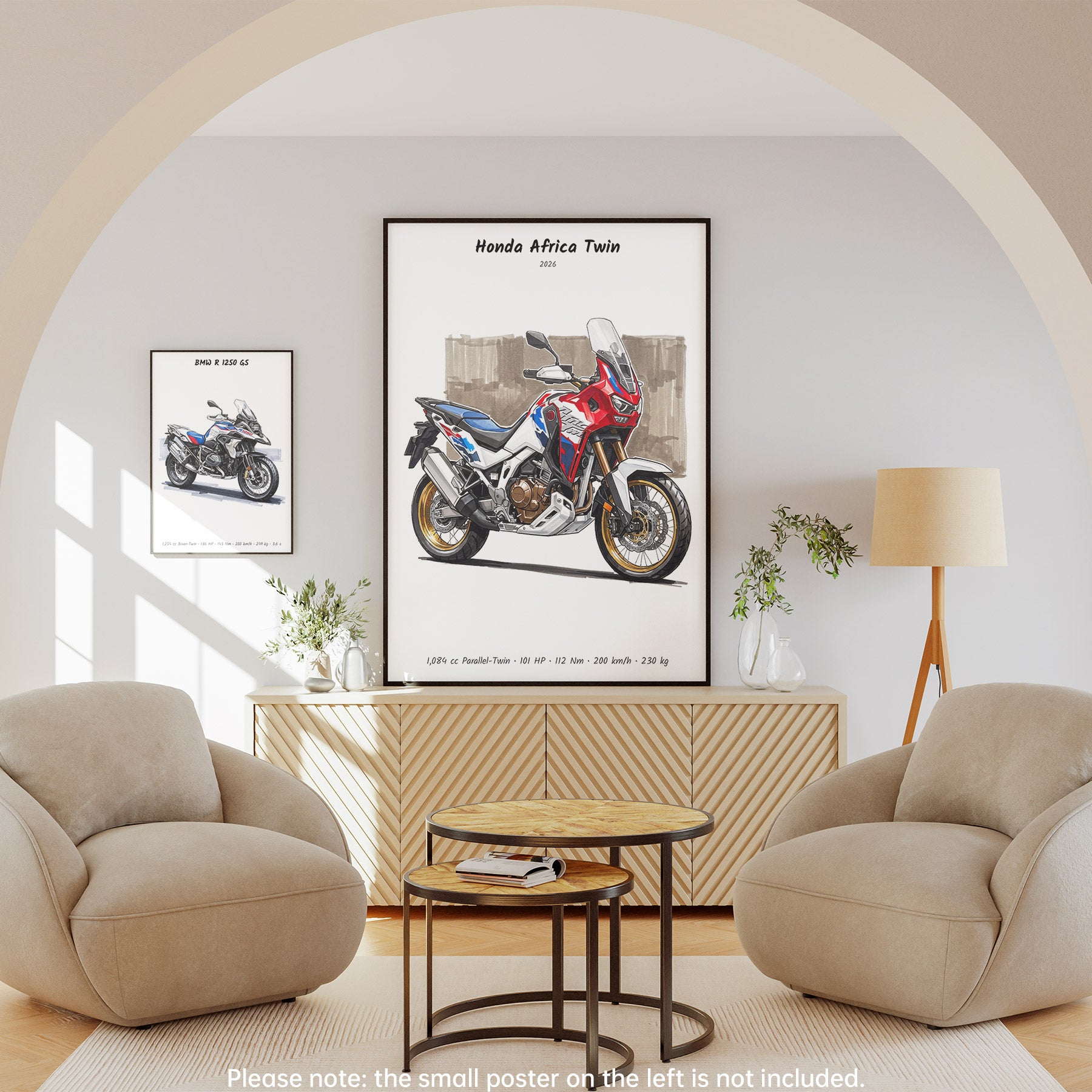 Honda Africa Twin 2026 Minimalist Motorcycle Wall Art