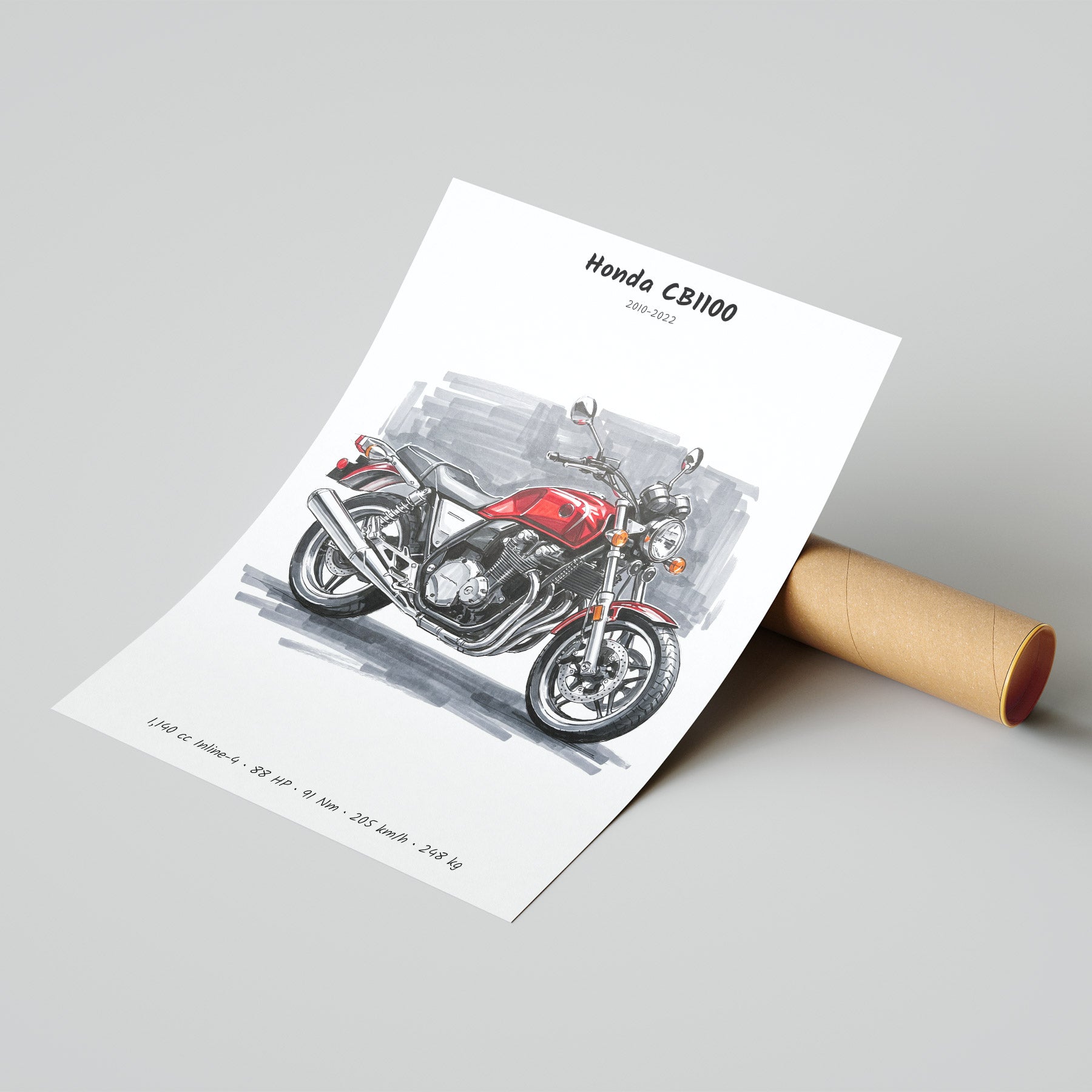 Honda CB1100 Minimalist Motorcycle Poster