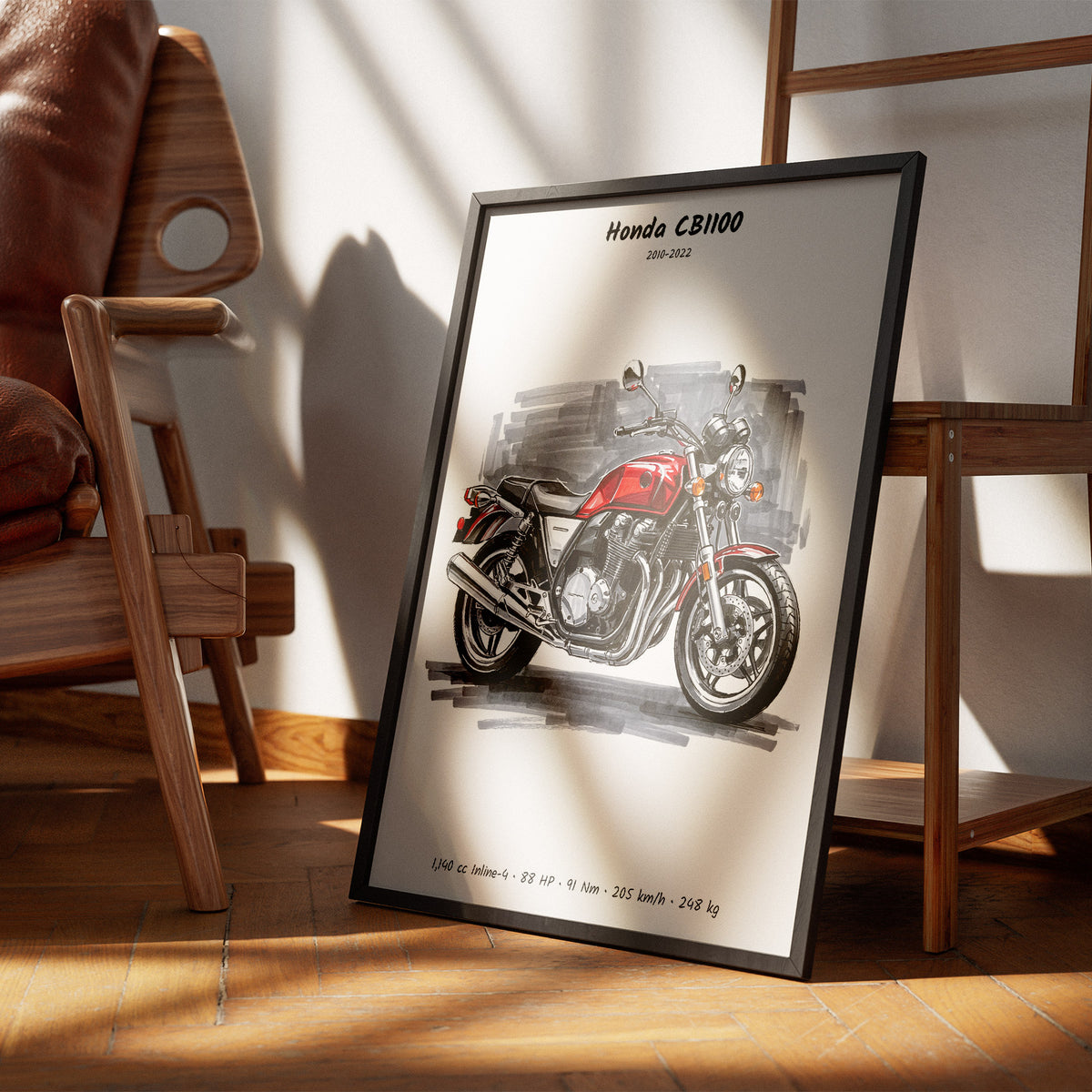 Honda CB1100 Minimalist Motorcycle Wall Art