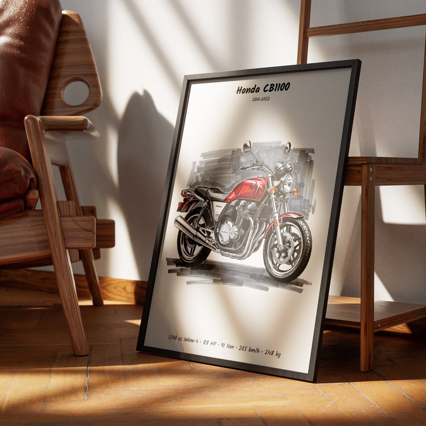 Honda CB1100 Minimalist Motorcycle Wall Art